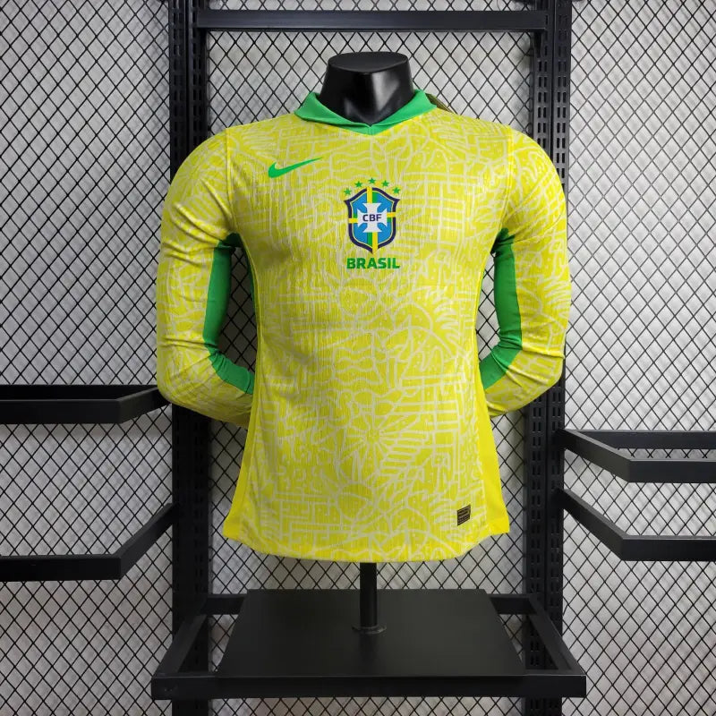 Camisa Brasil Home 24/25 - Nike Manga Comprida Jogador - Lançamento