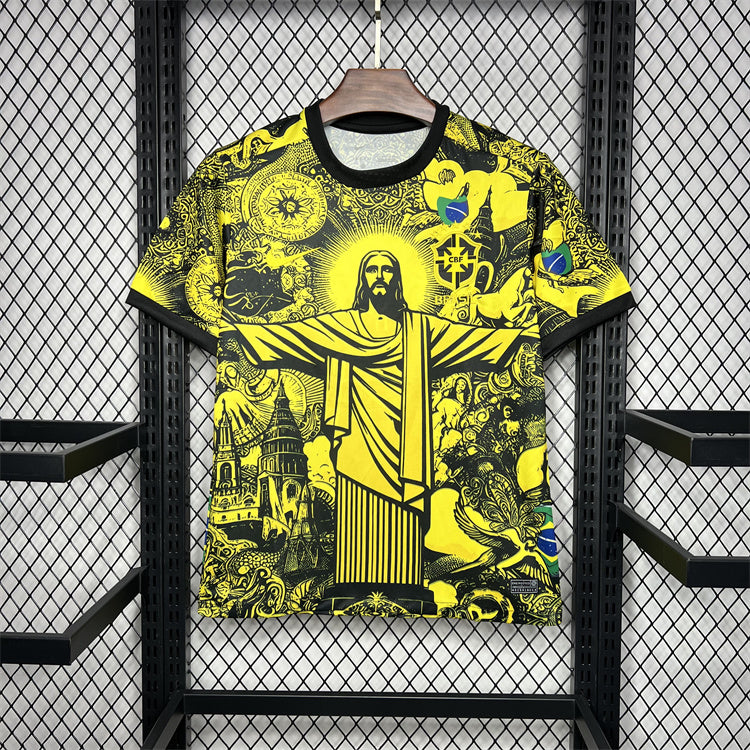 Camisa Brasil Especial Cristo Redentor Amarela 24/25 - Nike Lançamento