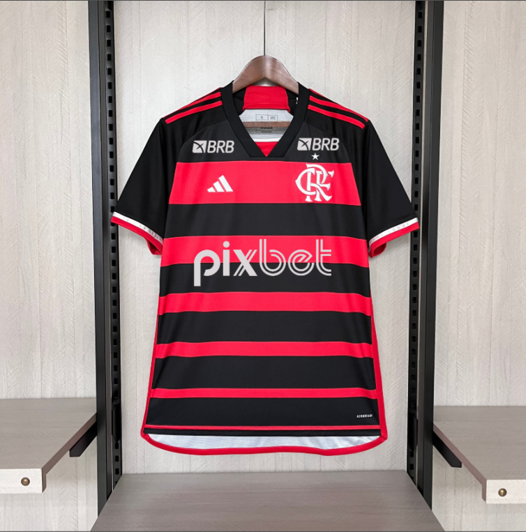 Camisa Flamengo Home Com Patrocinadores 24/25 - Adidas Torcedor Masculina Lançamento