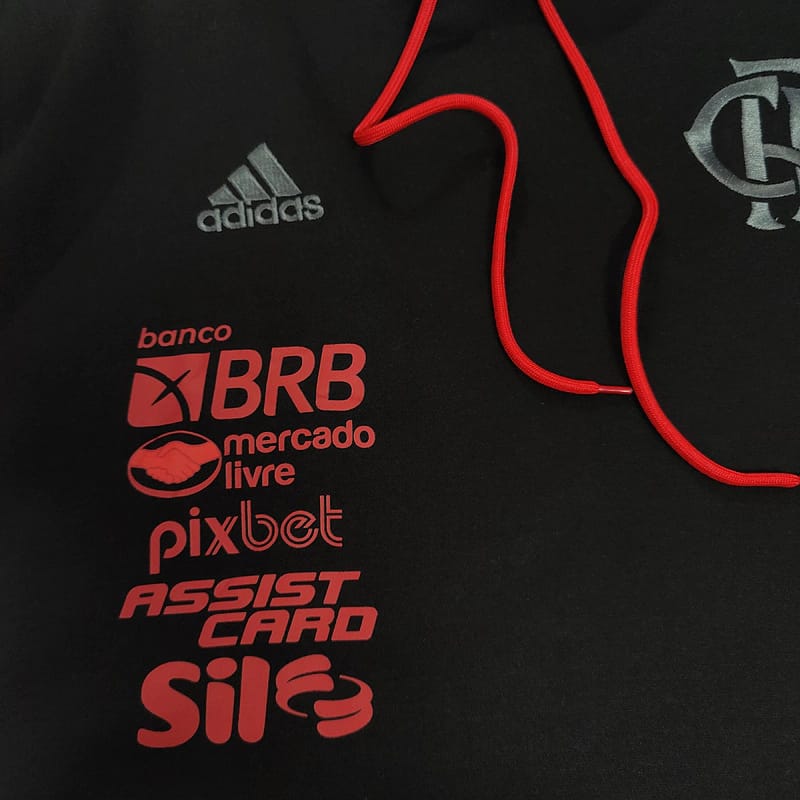 Casaco Flamengo Moletom Viajem 2023/24 Com Patrocínios