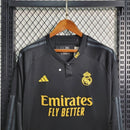 Real Madrid Preta Manga comprida 23/24 - Adidas Torcedor Masculina - Torcedor