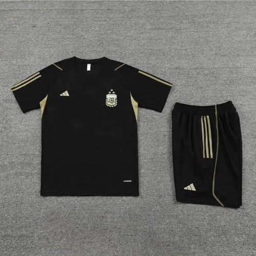 Kit de Treino Argentina Preto e Dourado 23/24 - Adidas