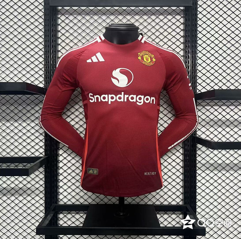 Camisa Manchester United 24/25 - Adidas Manga Comprida Jogador - Lançamento