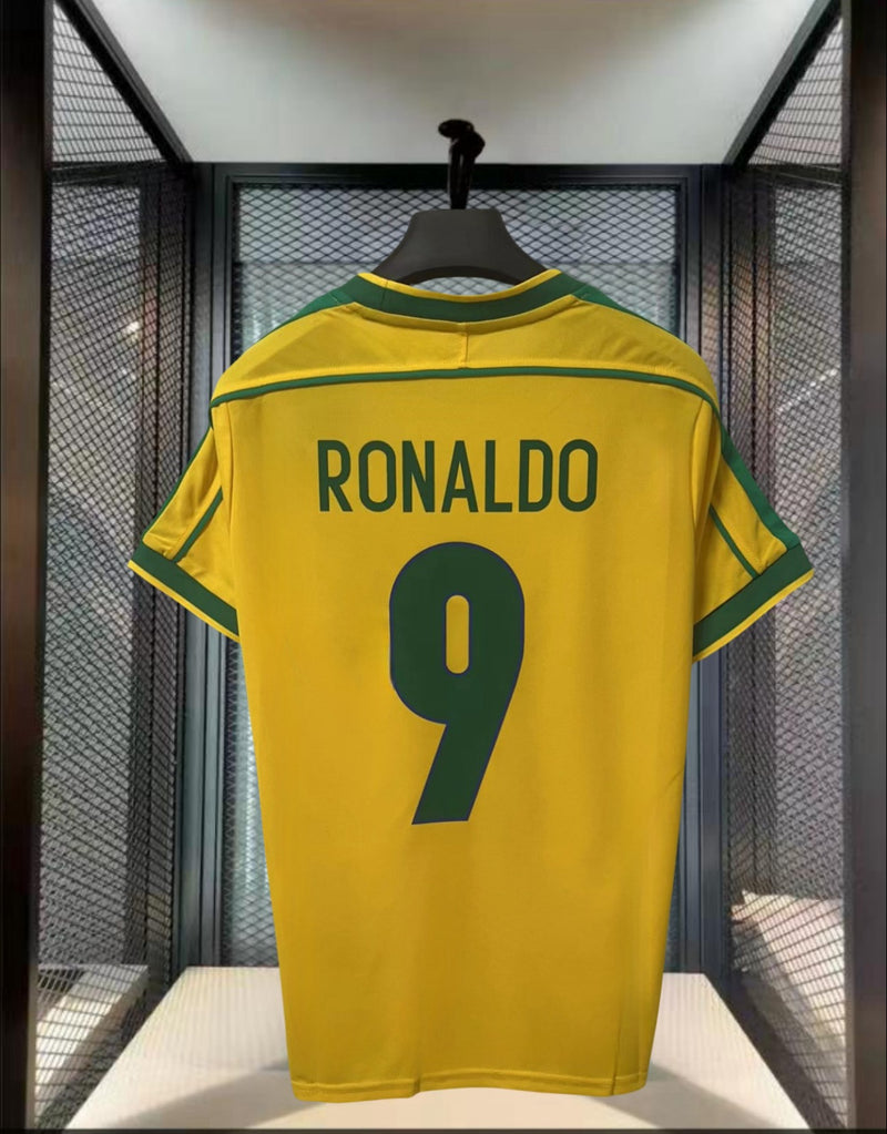 Camisa Retrô Brasil Copa 98 - Ronaldo 9 - Nike