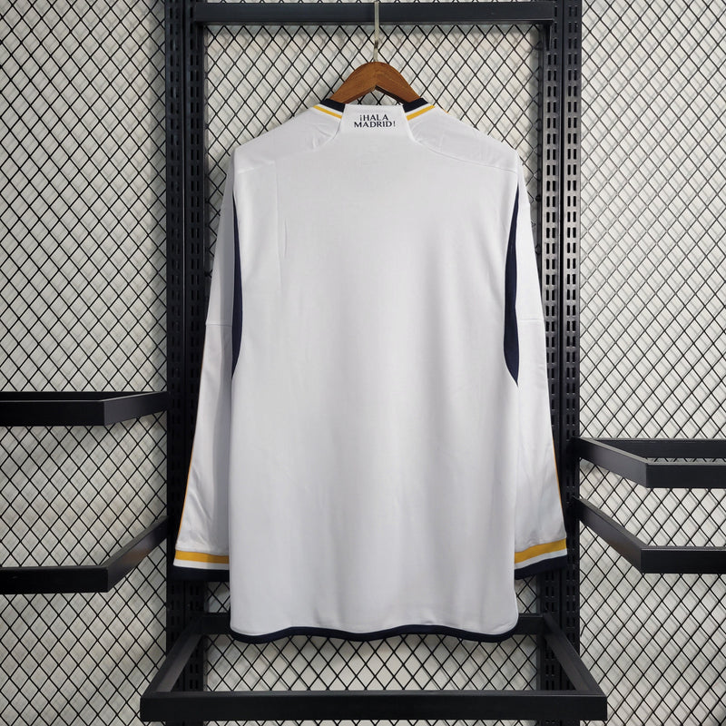 Camisa Real Madrid Home Manga Comprida 23/24 - Adidas Torcedor Masculina - Torcedor